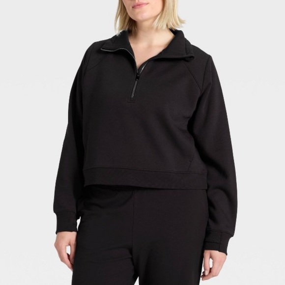 all in motion Tops - SOLD - All In Motion 1/2 Zip Pullover Sweatshirt, Black